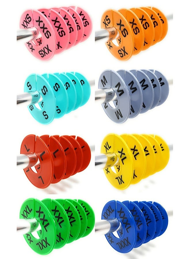 GIDABRAND Clothes Size Dividers | 40 Pieces 8 Colors XXS-XXXL | Ultimate Clothing Rack Dividers | Round Clothes Rack Clothes Hangers, Commercial Clothing Racks, Clothing Shops by GIDABRAND - Image 1